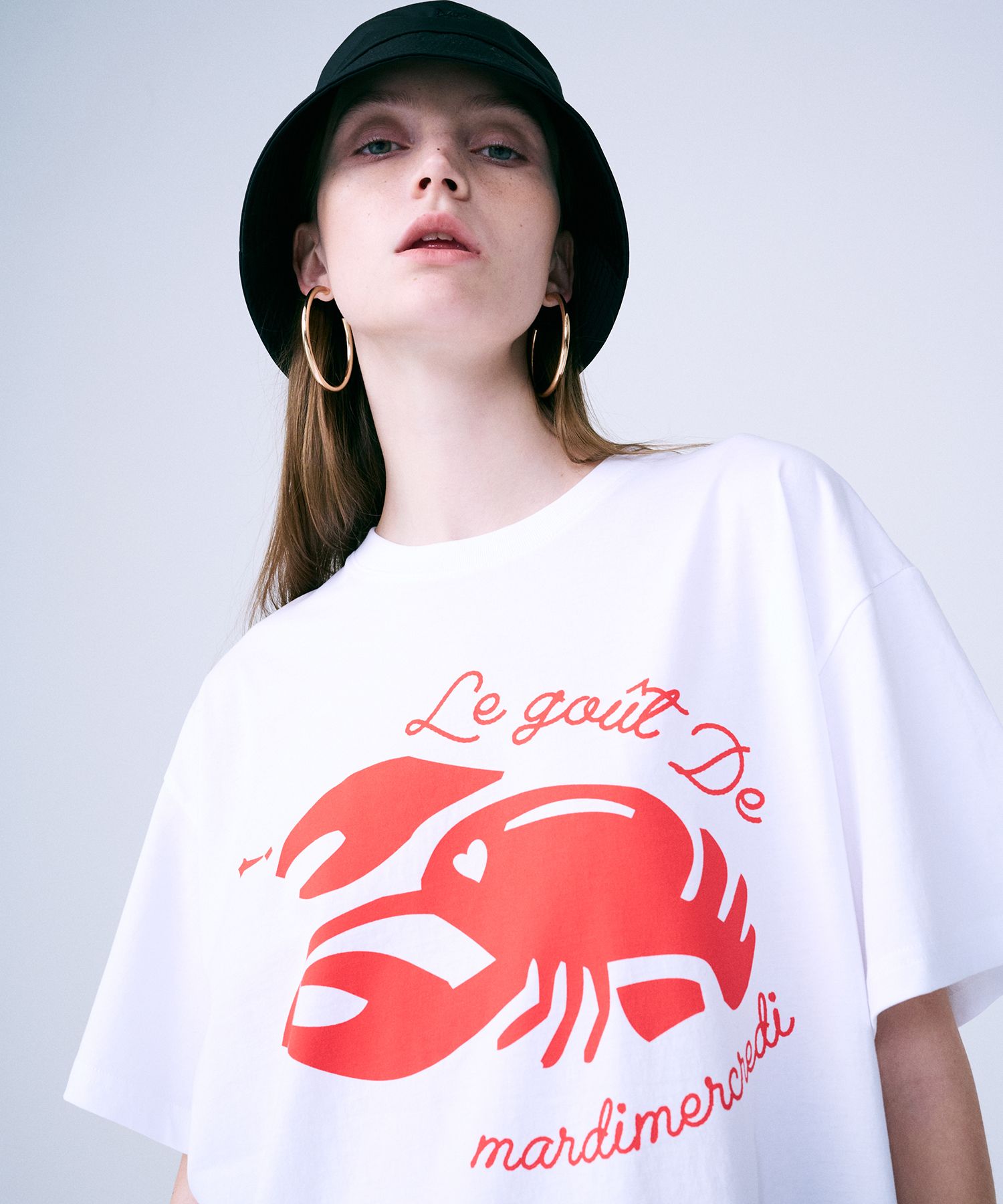 ●Mardi Mercredi●UNISEX TSHIRT LOBSTER_BLACK RED MUSINSA | MARDI MERCREDI UNISEX TSHIRT LOBSTER_PINK BLACK