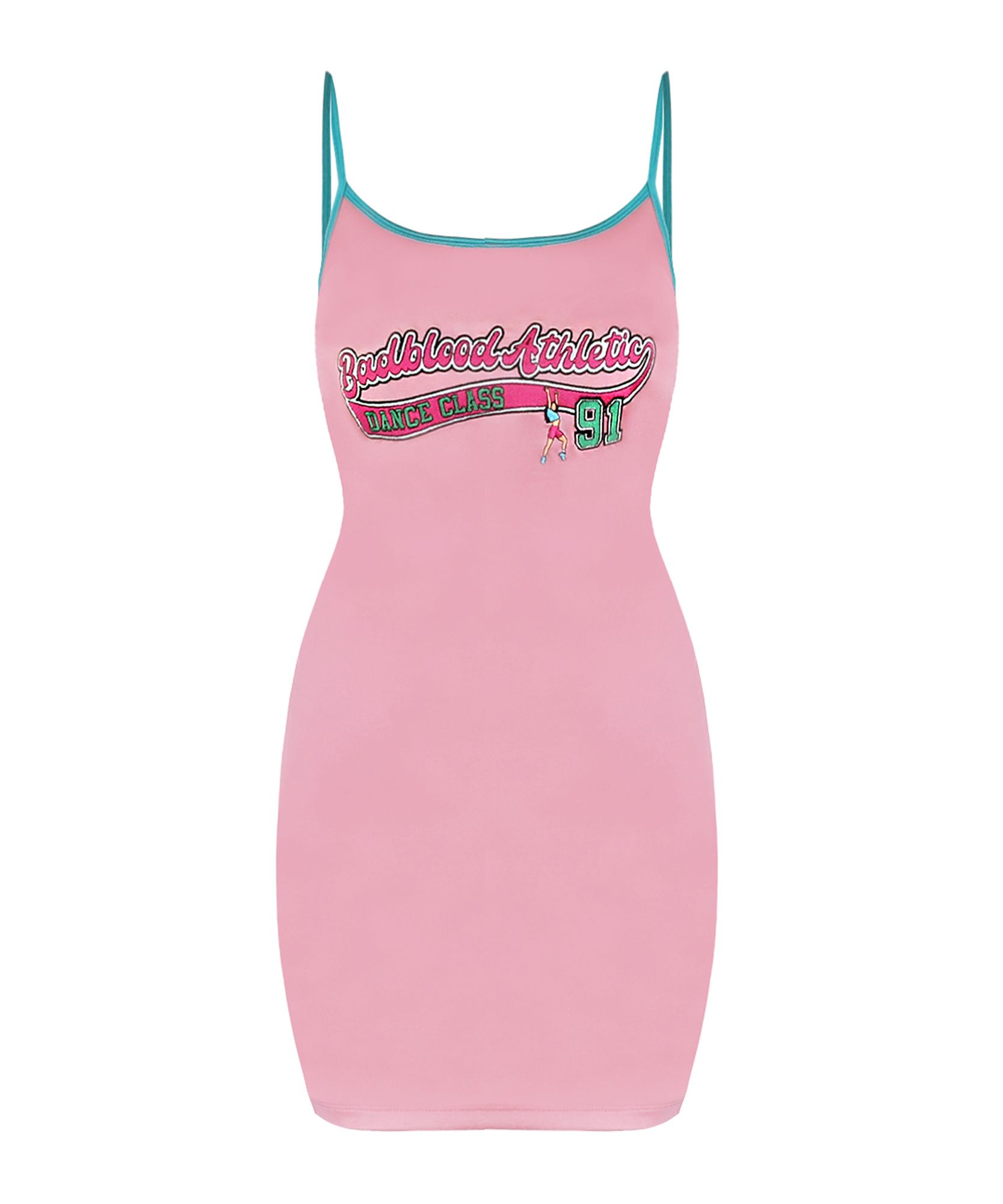 MUSINSA | BADBLOOD Dance Class Spaghetti Tank Top Dress - Pink