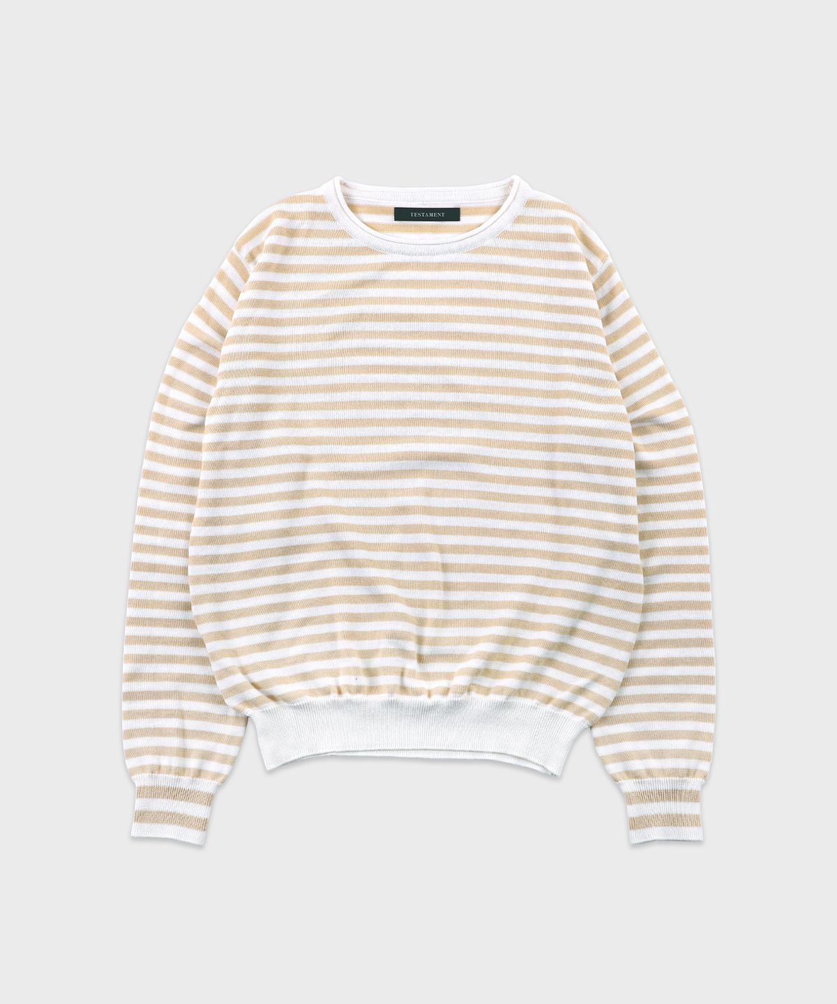 테스터먼트(TESTAMENT) Stripe Crewneck Knit(Beige)