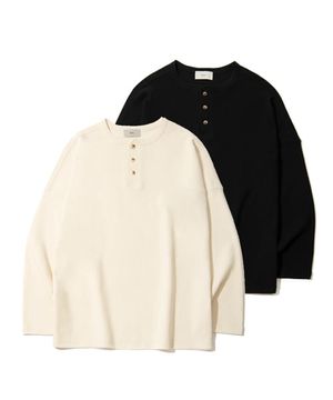 Waffle Helyneck Drop Shoulder Sleeve(3color)