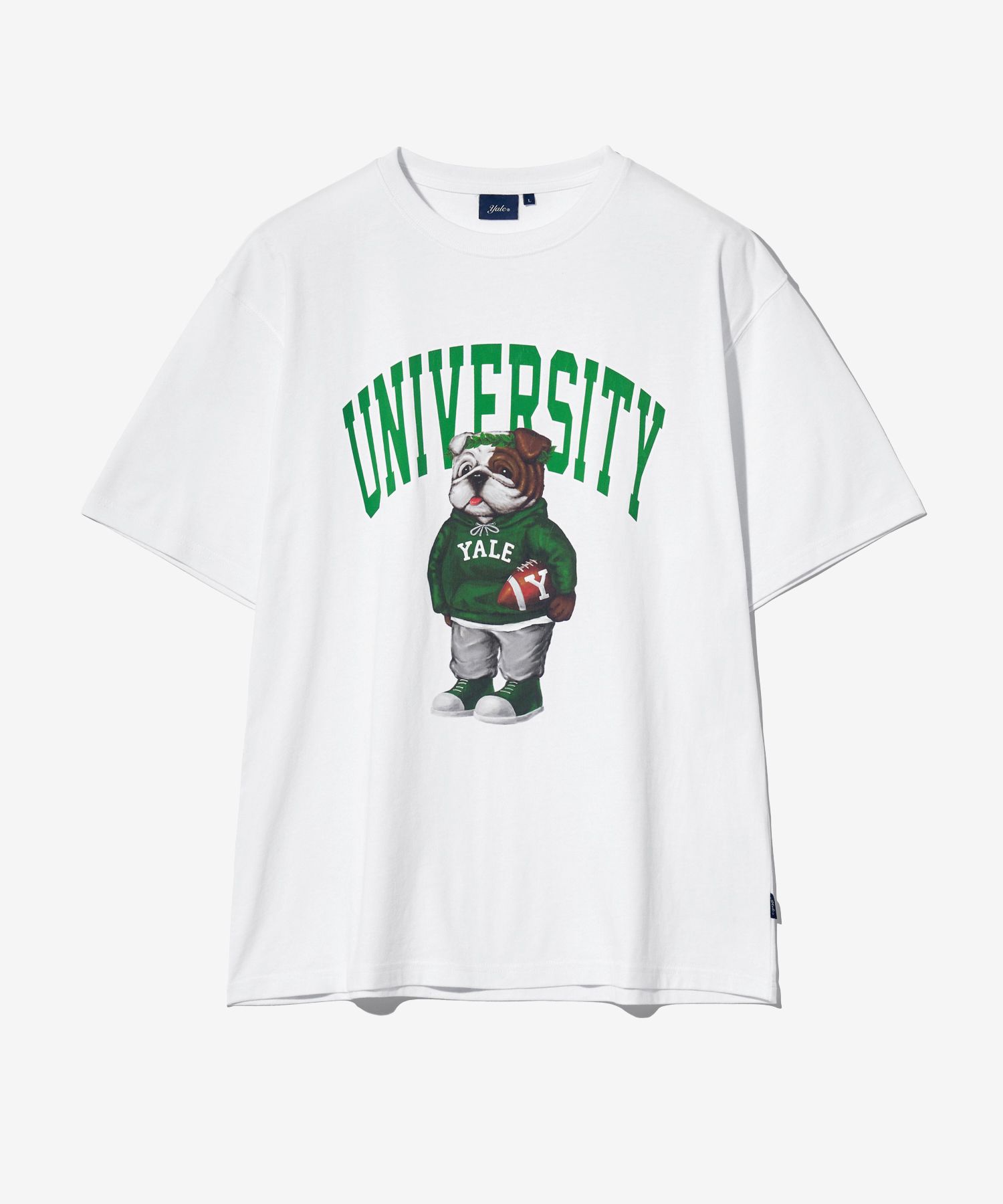 ☆YALE☆ UNIVERSITY DAN TSHIRT WHITE GREEN YD01SS1013GN / Y MUSINSA | YALE UNIVERSITY DAN T-SHIRT WHITE / GREEN