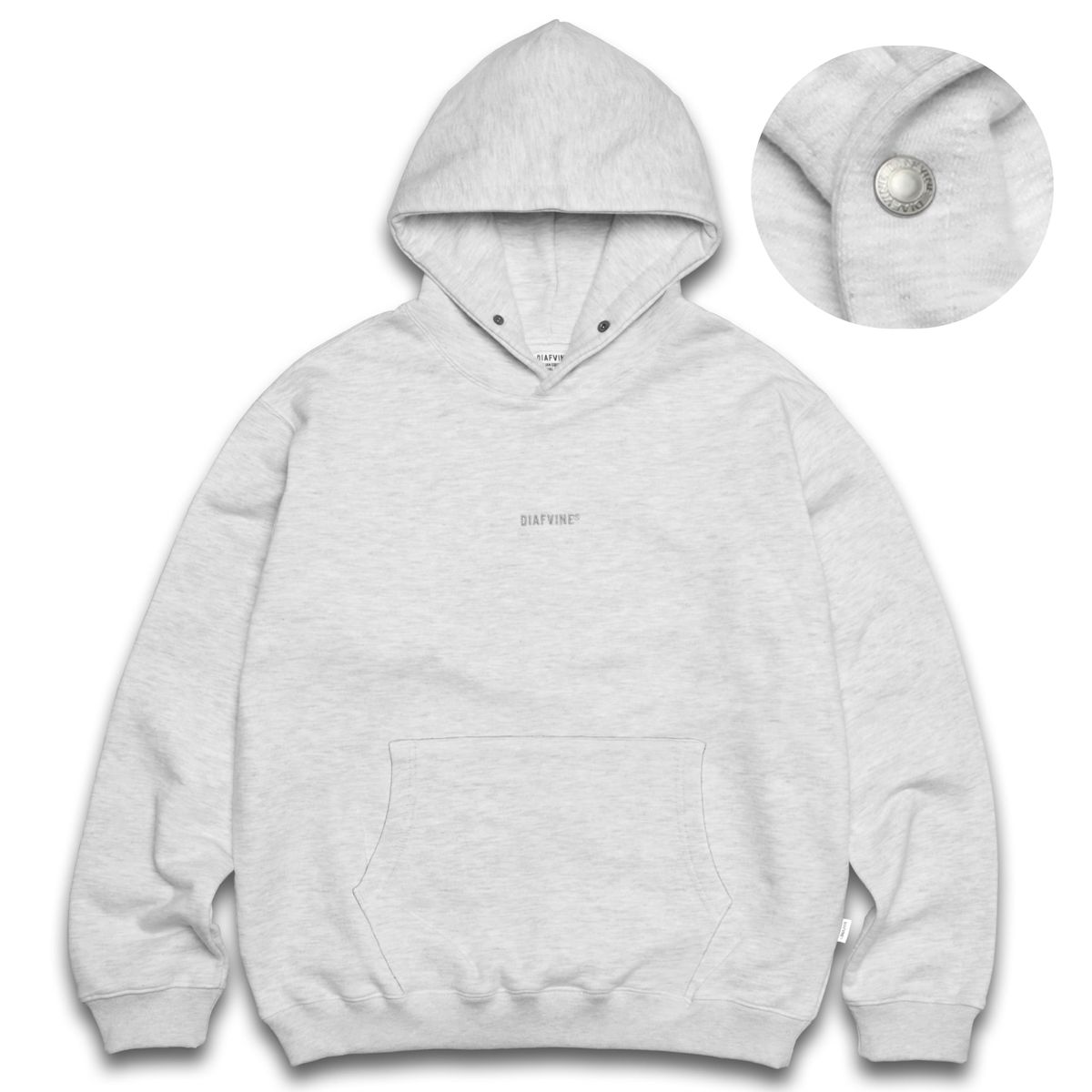디아프바인(DIAFVINE) DV22STP.665 LOGO EMB COMBED YARN HOODIE -White Oatmeal-