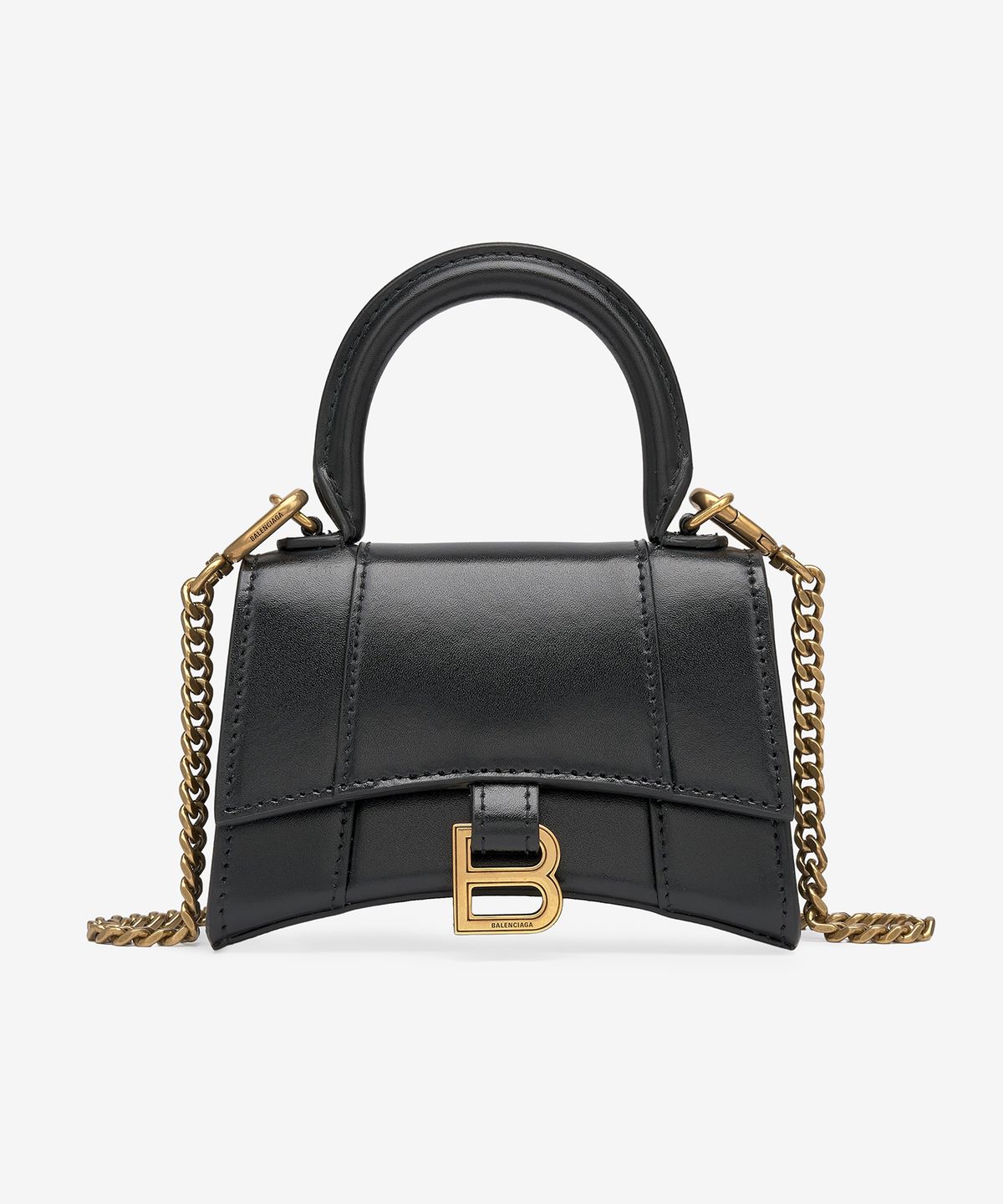 발렌시아가(BALENCIAGA) 미니 아워글래스 체인 토트백 - 블랙 / 6646761QJ4M1000