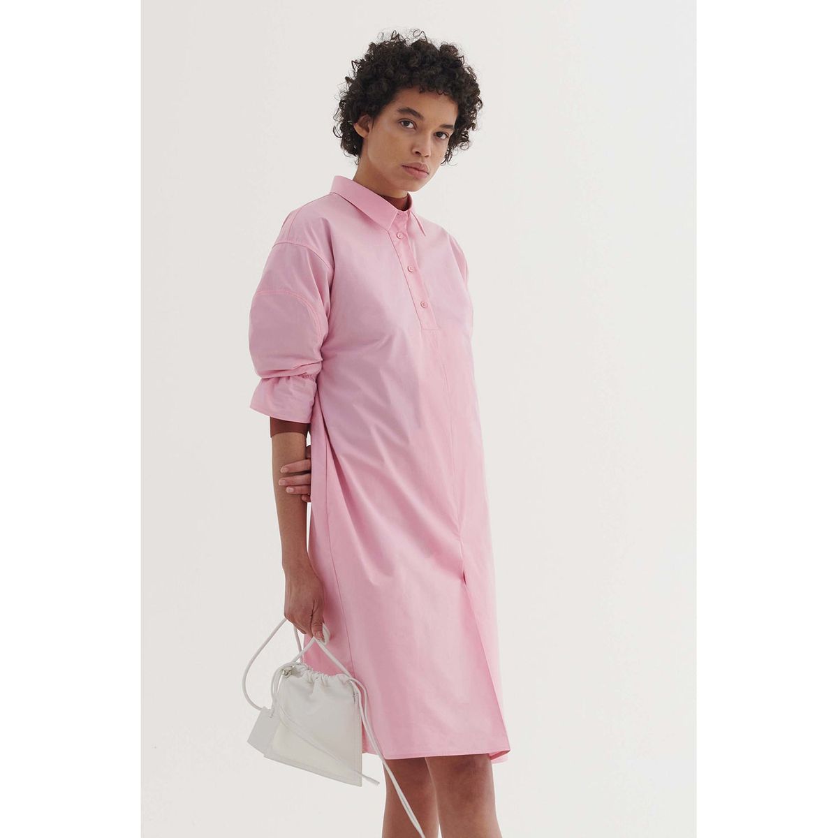 할란앤홀든(HARLAN+HOLDEN) CRISP PANEL DRESS (FLUO PINK) 221-CC18CU-433
