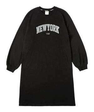 루즈 핏 뉴욕 포켓 원피스 블랙