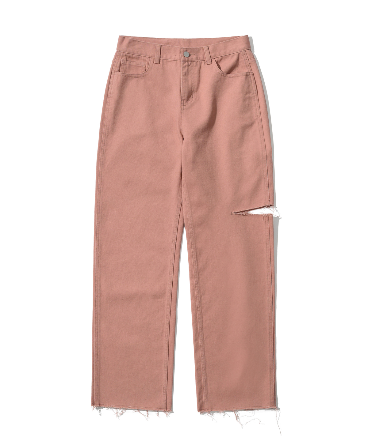 오아이오아이 컬렉션(OIOI COLLECTION) CUT OUT COLORED DENIM PANTS [DEEP PINK]
