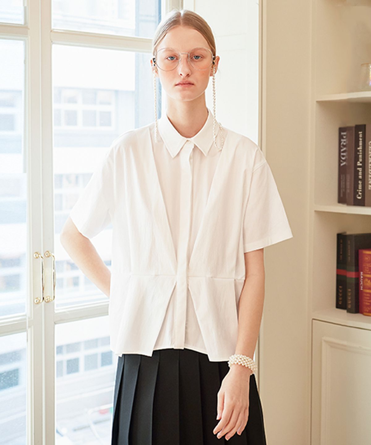 바이탈싸인(VITALSIGN) [LINE] Minimal Inverted Collar Shirts