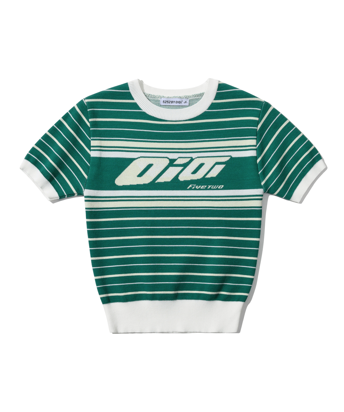 오아이오아이 컬렉션(OIOI COLLECTION) ITALIC OIOI STRIPE KNIT SWEATER [GREEN]