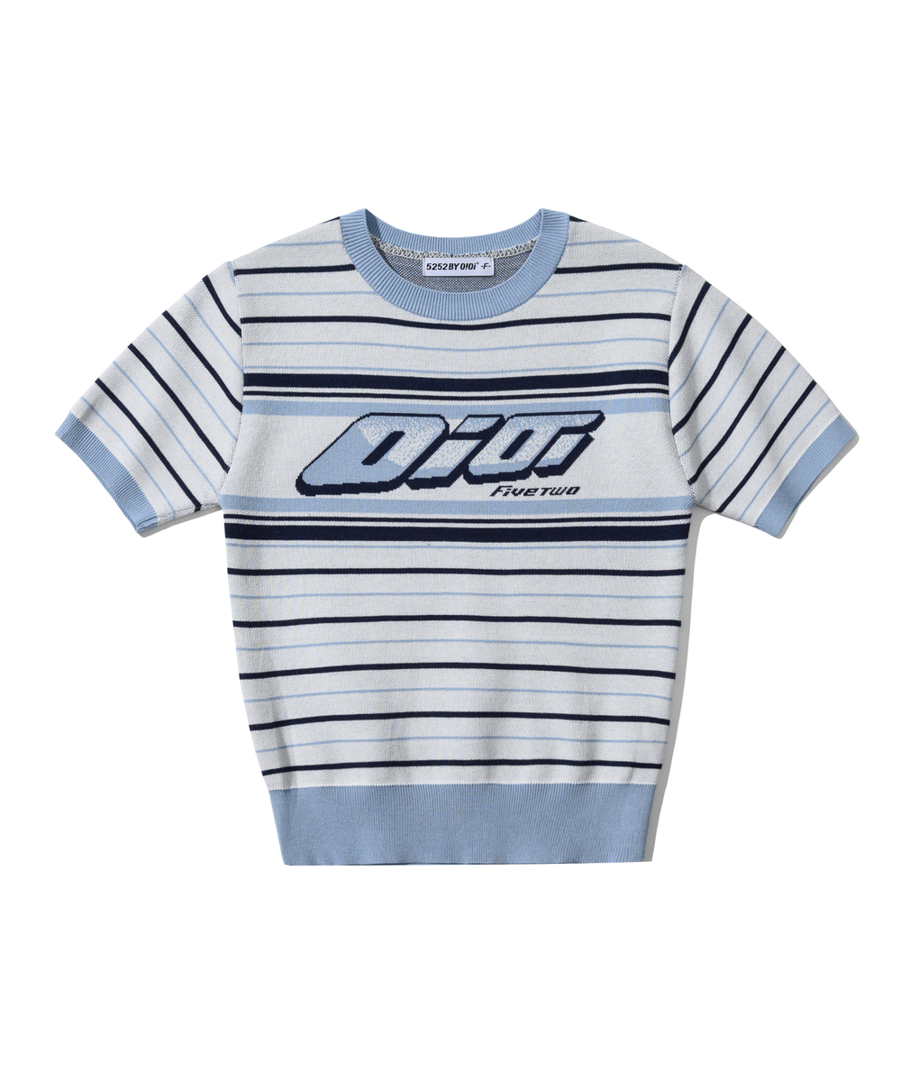 ITALIC OIOI STRIPE KNIT SWEATER [WHITE]