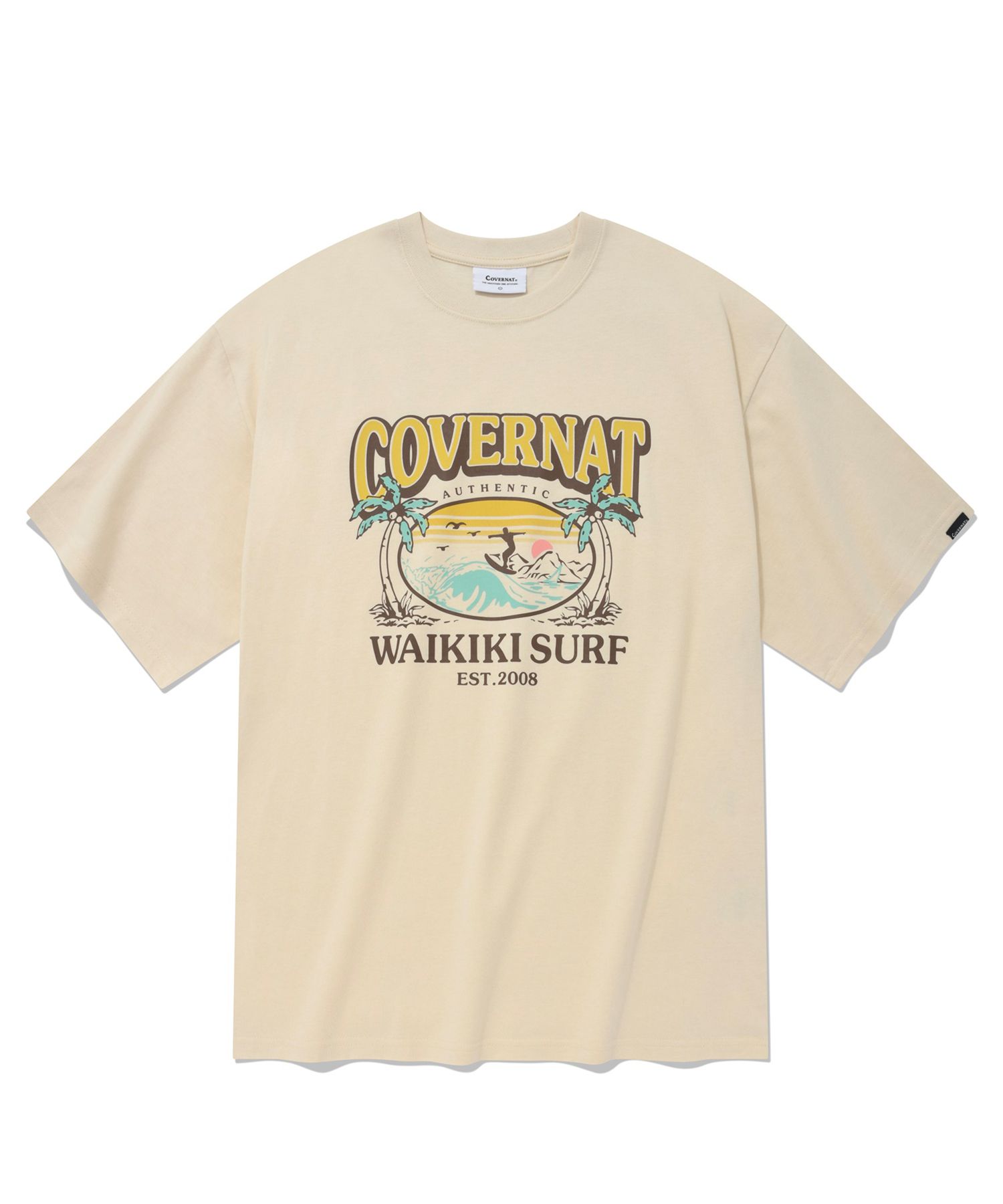 MUSINSA公式 | COVERNAT Waikiki Surf T-Shirt Ivory