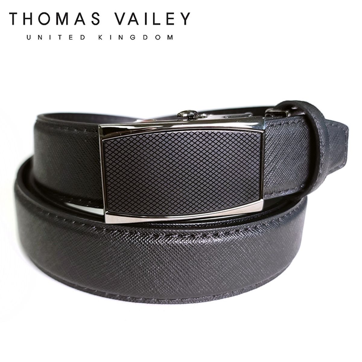 토마스 베일리(THOMAS VAILEY) 로고리스 자동 벨트 커브 블랙