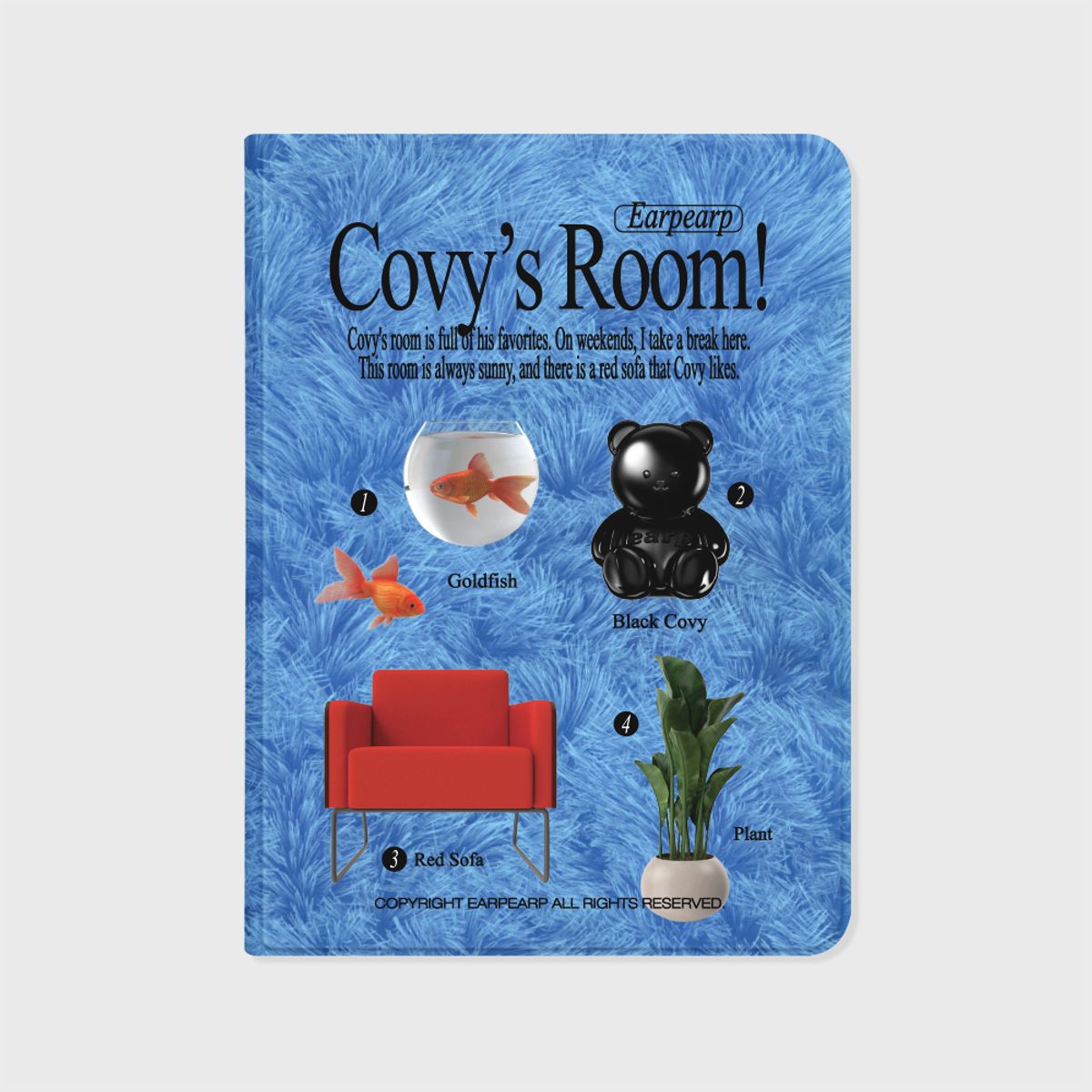 어프어프(EARPEARP) COVY ROOM OBJECT-BLUE(아이패드-커버)