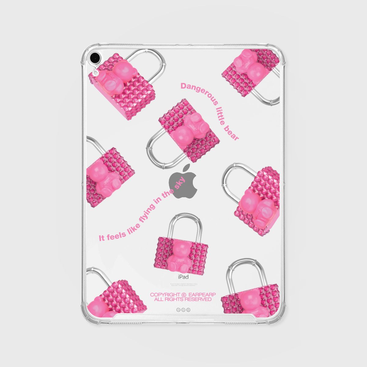 어프어프(EARPEARP) COVY PADLOCK PATTERN-PINK(아이패드-클리어하드)