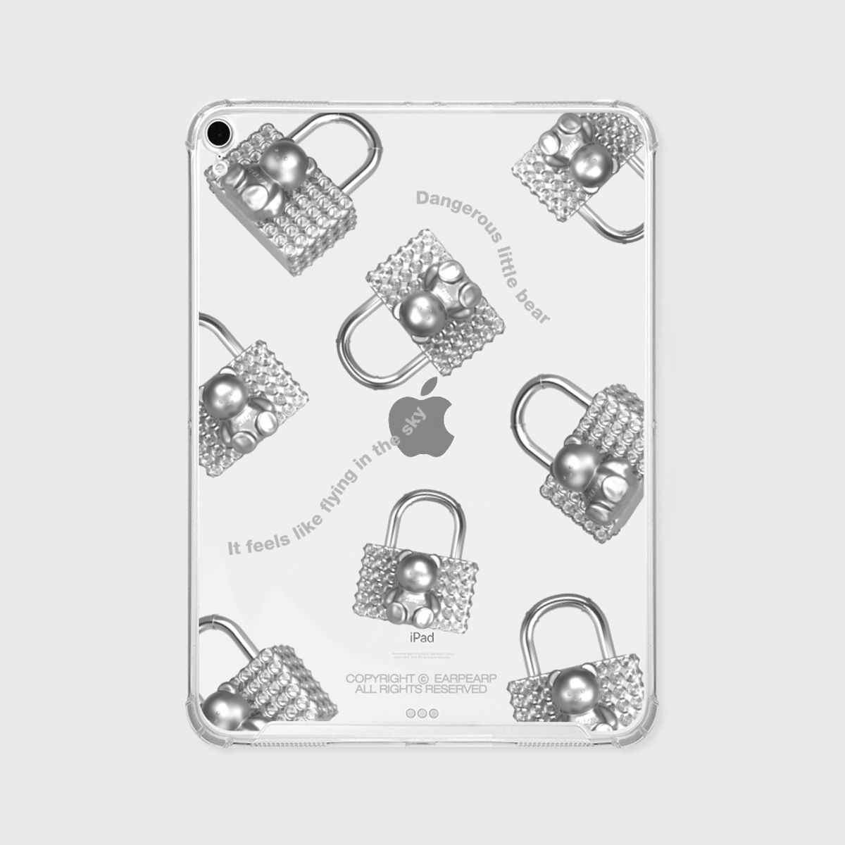 어프어프(EARPEARP) COVY PADLOCK PATTERN-GREY(아이패드-클리어하드)