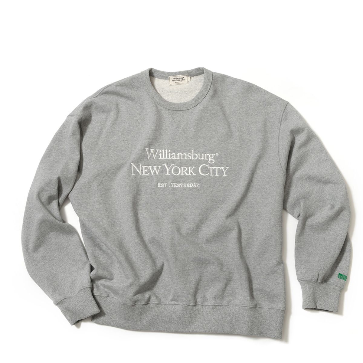 윌리엄스버그 뉴욕시티(WILLIAMSBURG NEWYORK CITY) Classic Logo Needlework Sweat Shirt_Melange Grey