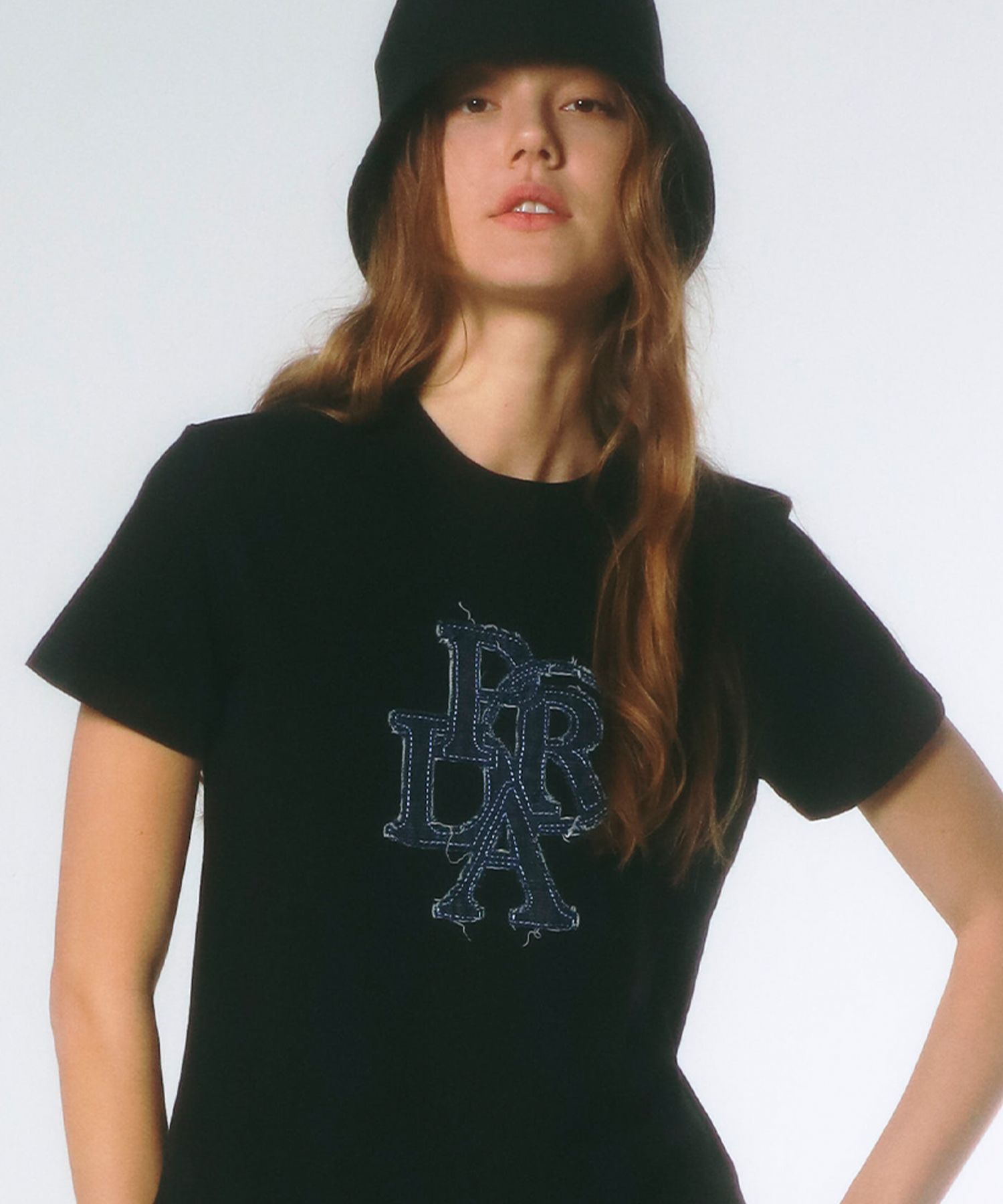 ◇PRENDA◇ PRDA DENIM PATCH CREWNECK SHIRT BLACK MUSINSA | PRENDA PRDA DENIM PATCH CREWNECK TEE BLACK