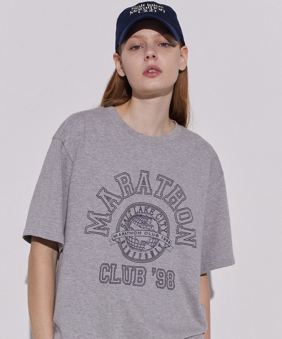 스텝온리(STAFFONLY) CLUB 98 FRONT TEE (MELANGE GREY)