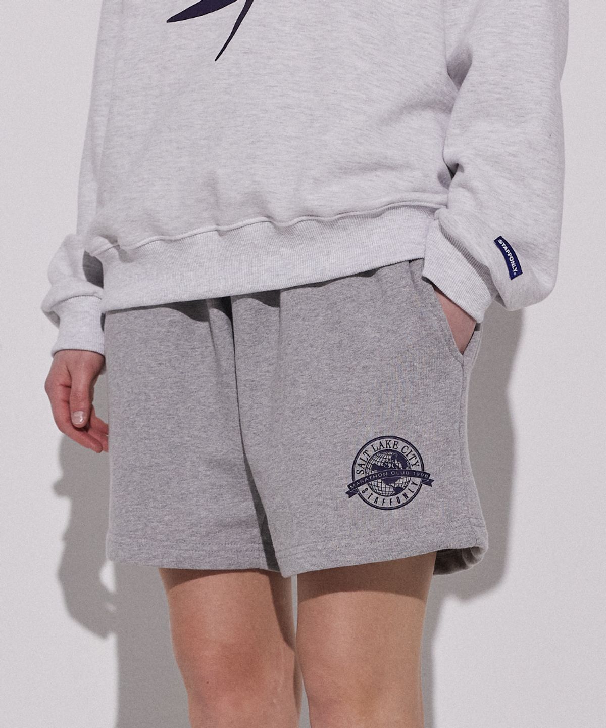 스텝온리(STAFFONLY) EARTH HALFPANTS (MELANGE GREY)