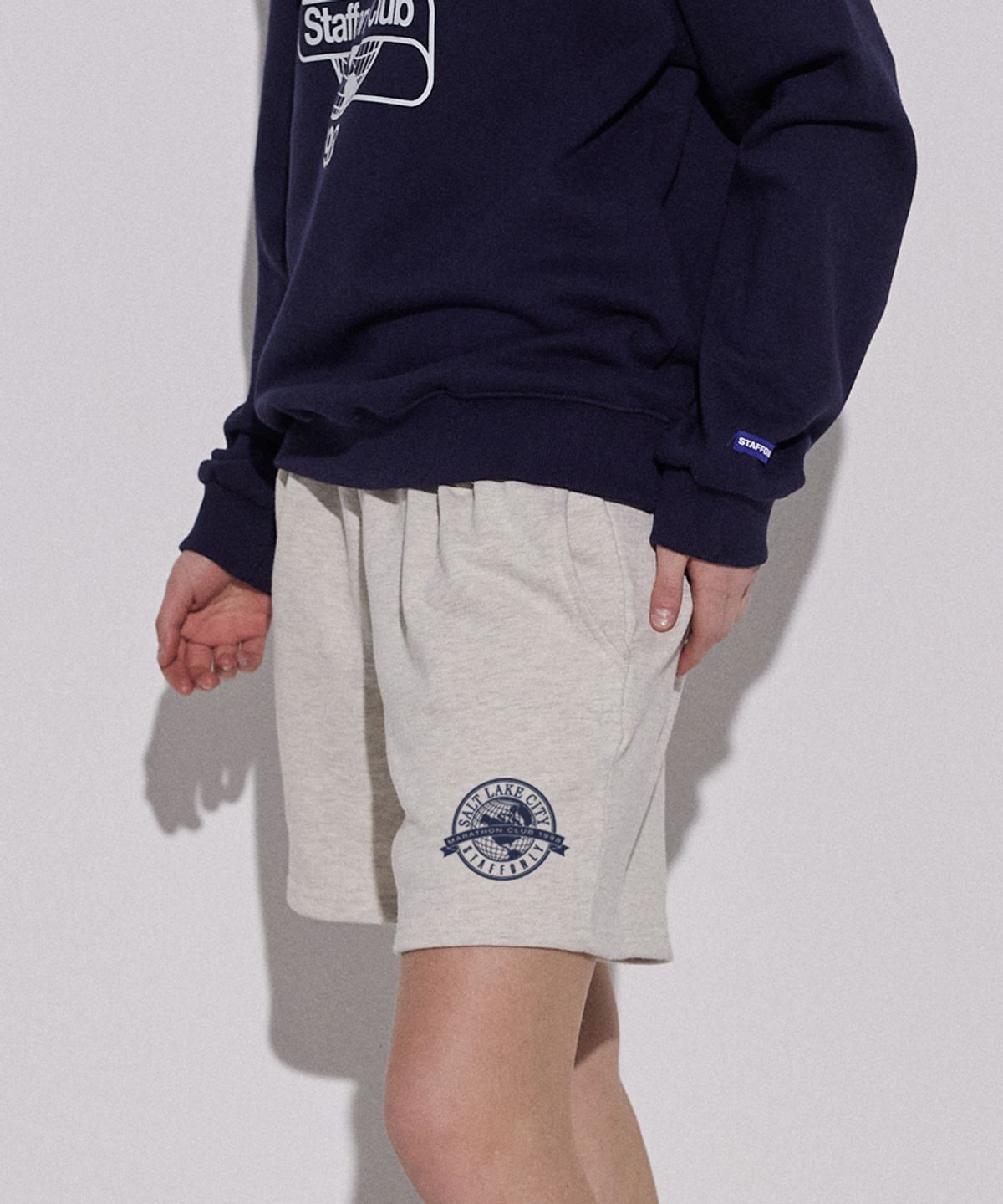 스텝온리(STAFFONLY) EARTH HALFPANTS (MELANGE IVORY)