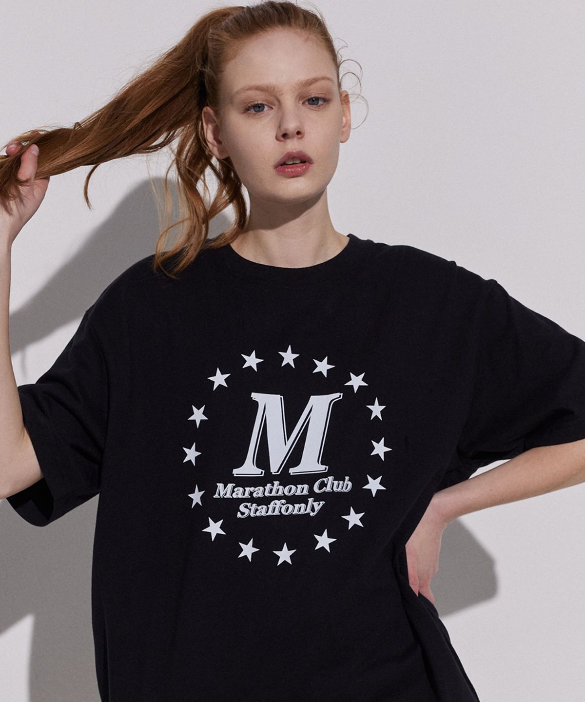 스텝온리(STAFFONLY) STAR-STAR TEE (BLACK)