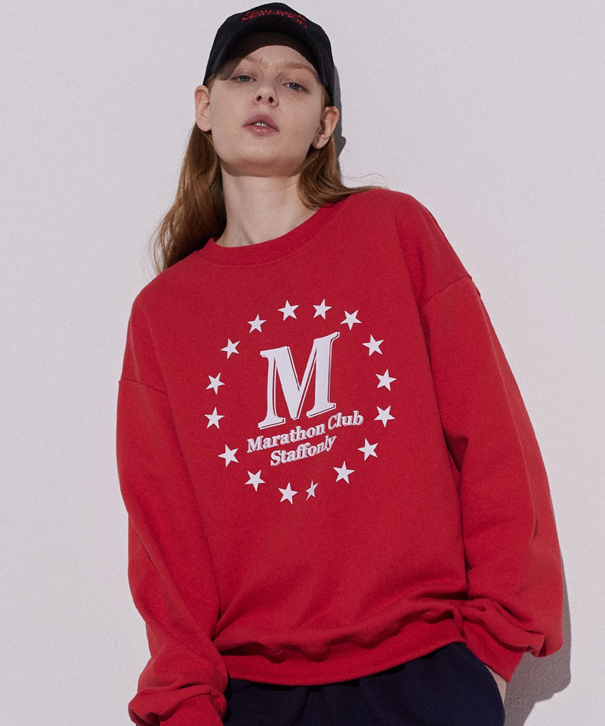 스텝온리(STAFFONLY) STAR-STAR SWEATSHIRTS (RED)