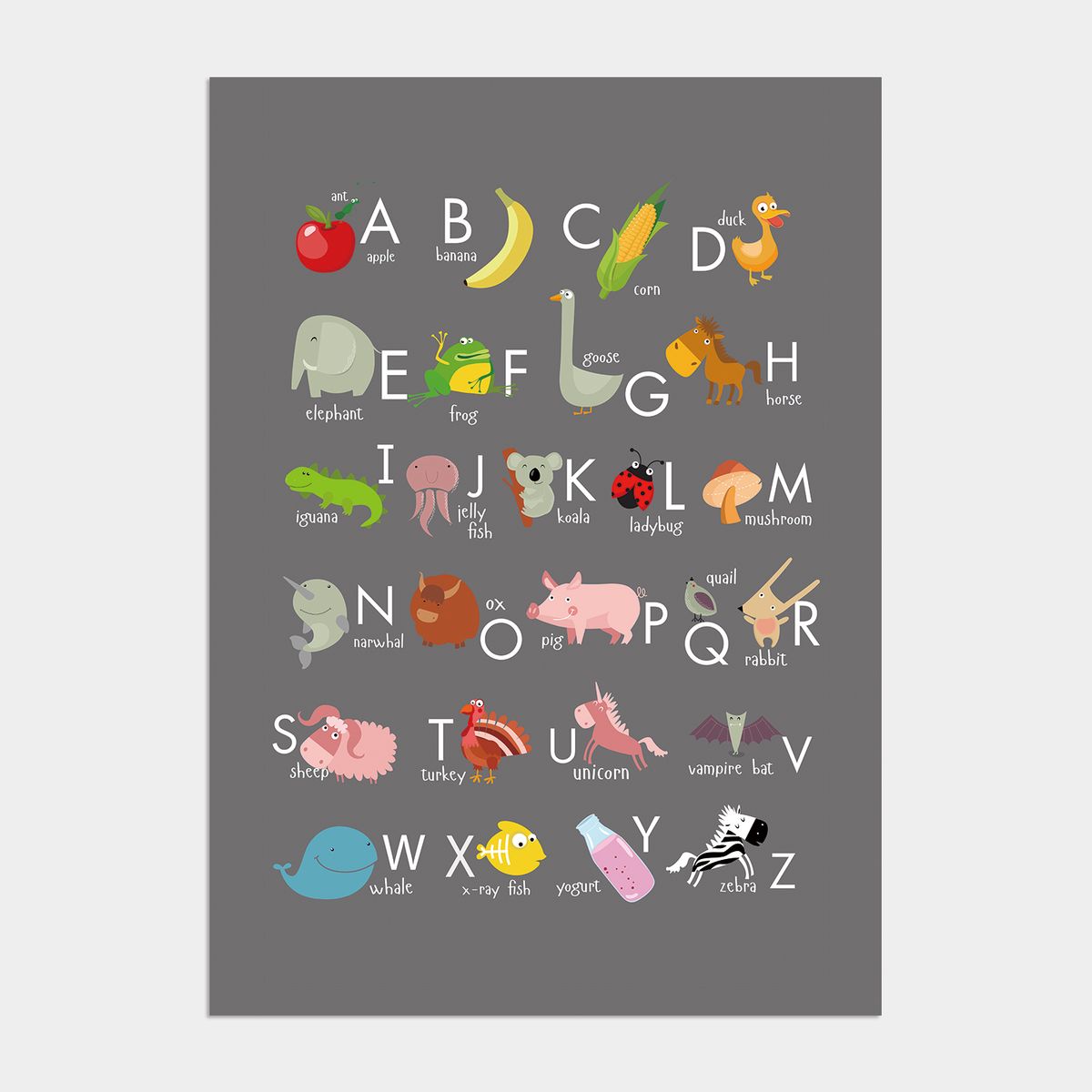 멜팅스튜디오(MELTING STUDIO) 아이방 학습 액자 인테리어 포스터  / 15번 alphabet chart