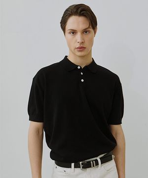 003 COTTON Collar Shirts Balck