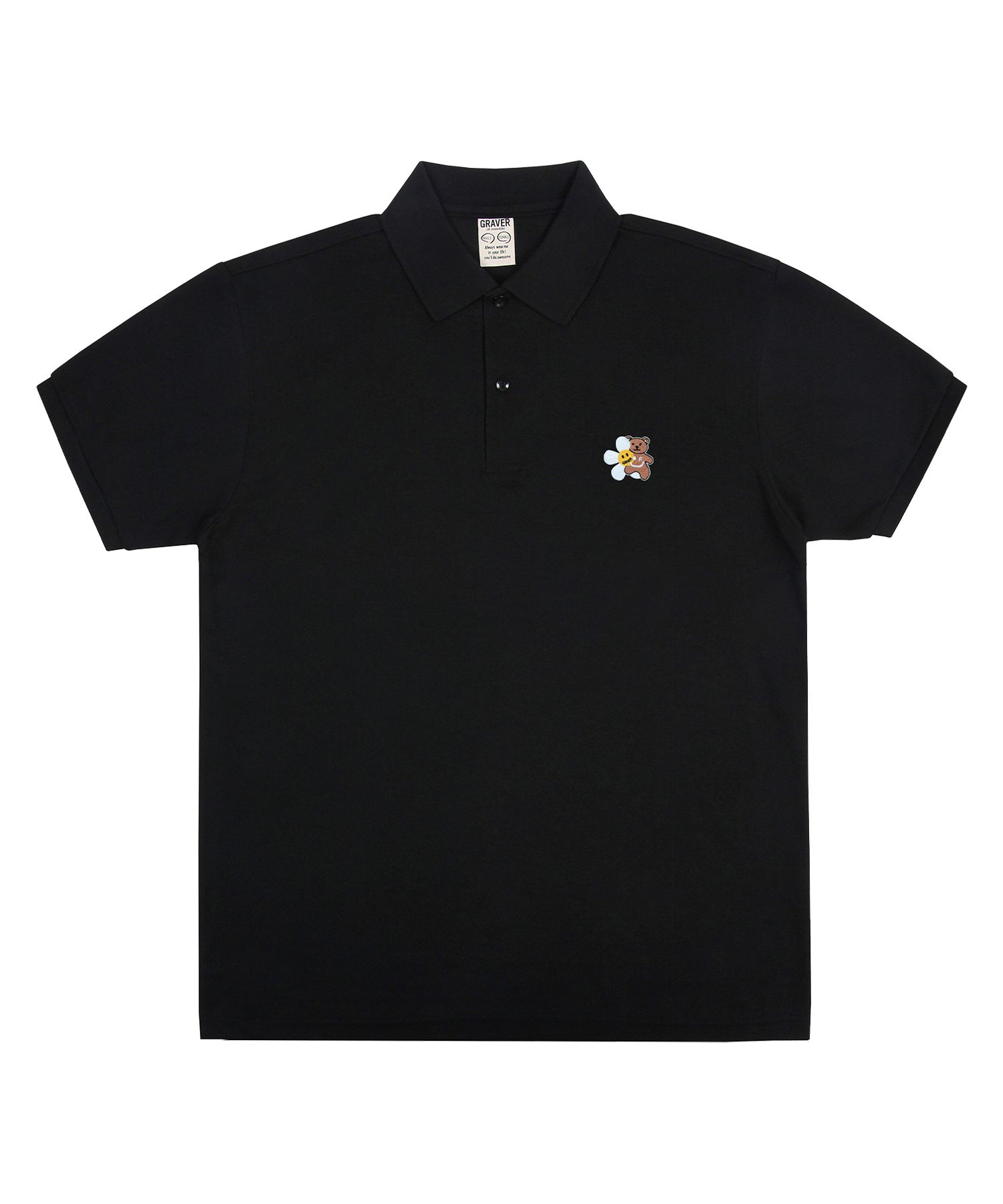 【GRAVER】23SS★ Flower Bear Embroidery Pique Short Sleeve T MUSINSA | GRAVER [UNISEX] Flower Bear Embroidery Pique Short