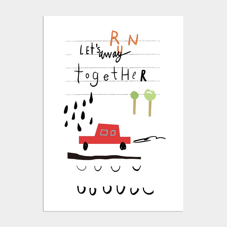 아이방 학습 액자 인테리어 포스터  / 31번 Lets Away Together