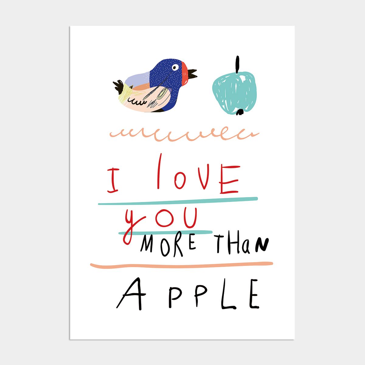 멜팅스튜디오(MELTING STUDIO) 아이방 학습 액자 인테리어 포스터  / 32번 More than Apple