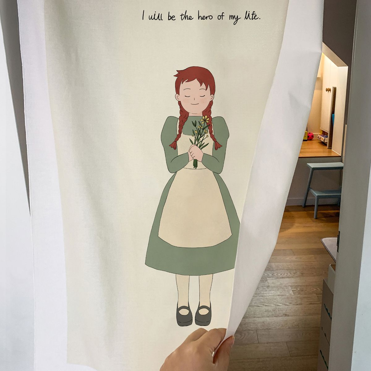 멜팅스튜디오(MELTING STUDIO) 일러스트 패브릭 & 도어커튼 포스터 (80-145cm)  / 13번 anne 2