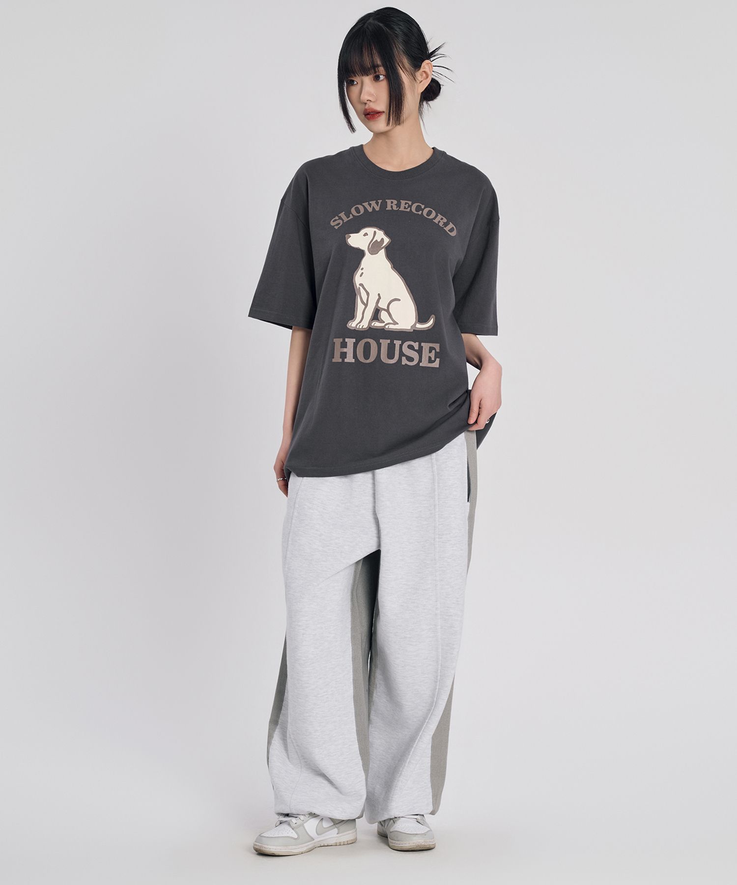 MUSINSA | SLOW RECORD HOUSE Asura Denim Sweat Pants_Neutral Gray