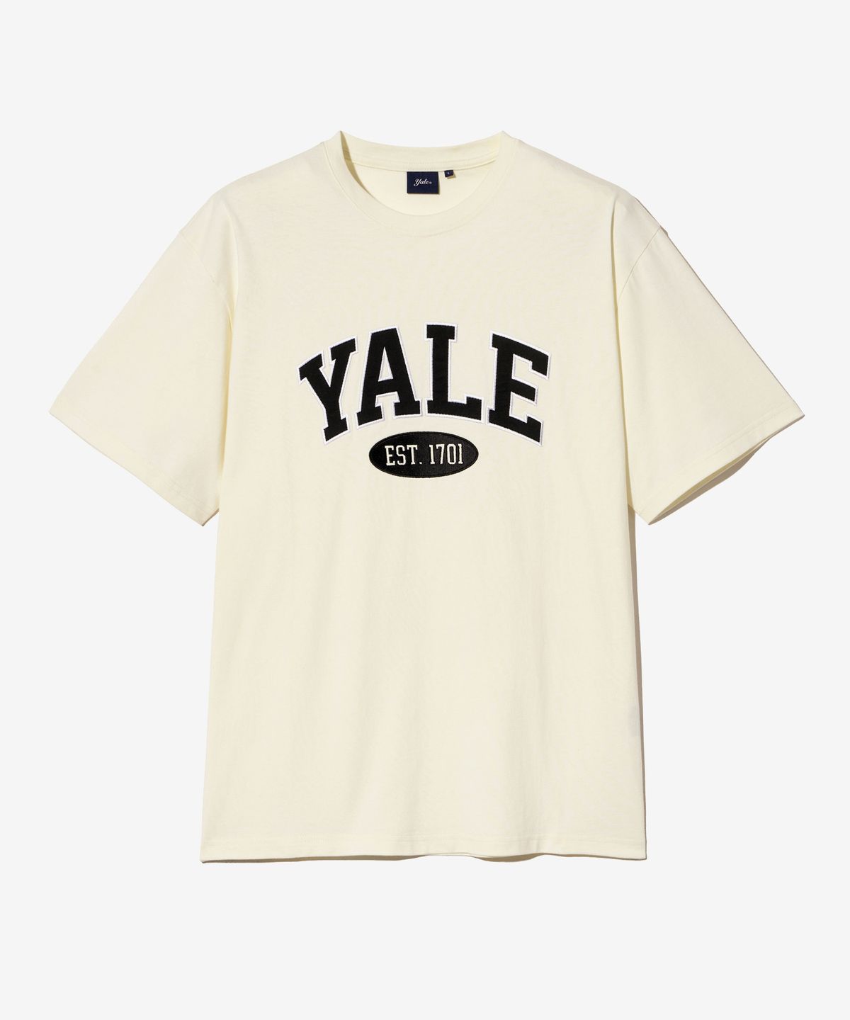 예일(YALE) 투톤아치 반팔티셔츠 크림