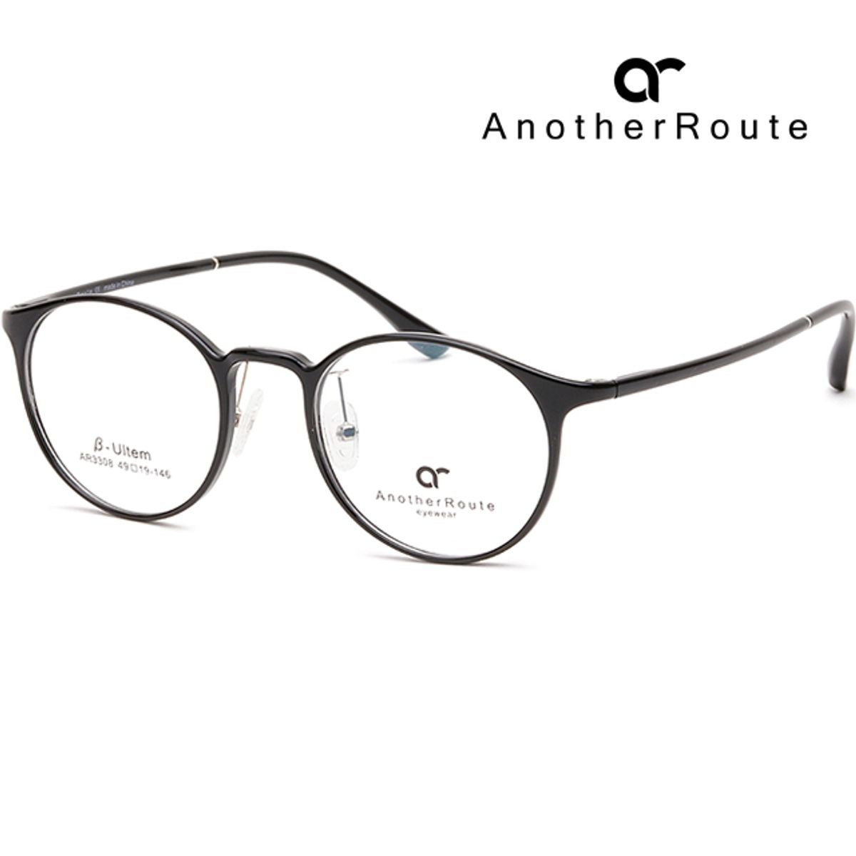 어나더루트(ANOTHERROUTE) 안경테 AR3308 C1 검정 뿔테 울템 초경량