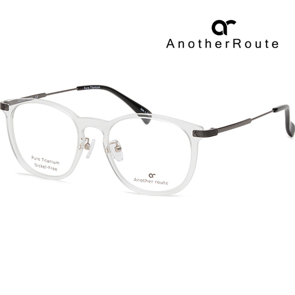 어나더루트(ANOTHERROUTE) 안경테 PURELIGHT 1F B 투명 뿔테 티타늄 10g 초경량