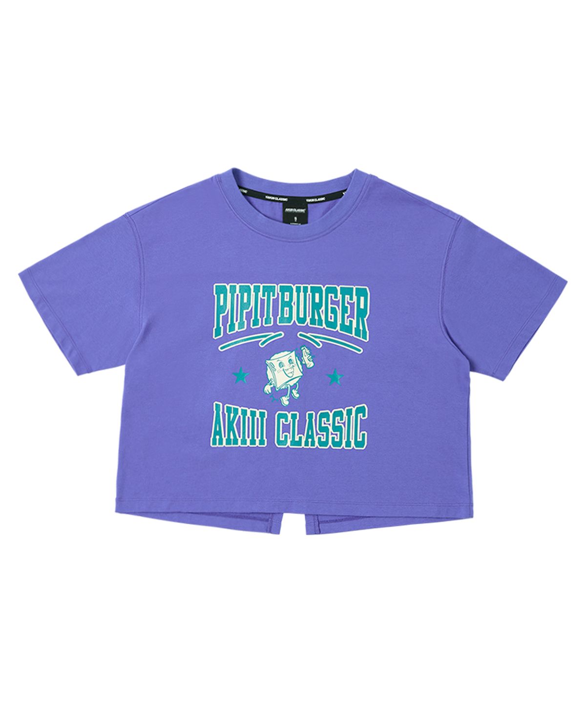 아키클래식(AKIII CLASSIC) AKIII CLASSIC X PIPIT BURGER 크롭 티셔츠 퍼플