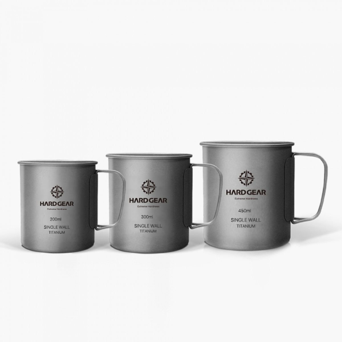 하드기어(HARDGEAR) 기어 티타늄 머그컵 세트 (200ml/300ml/450ml)