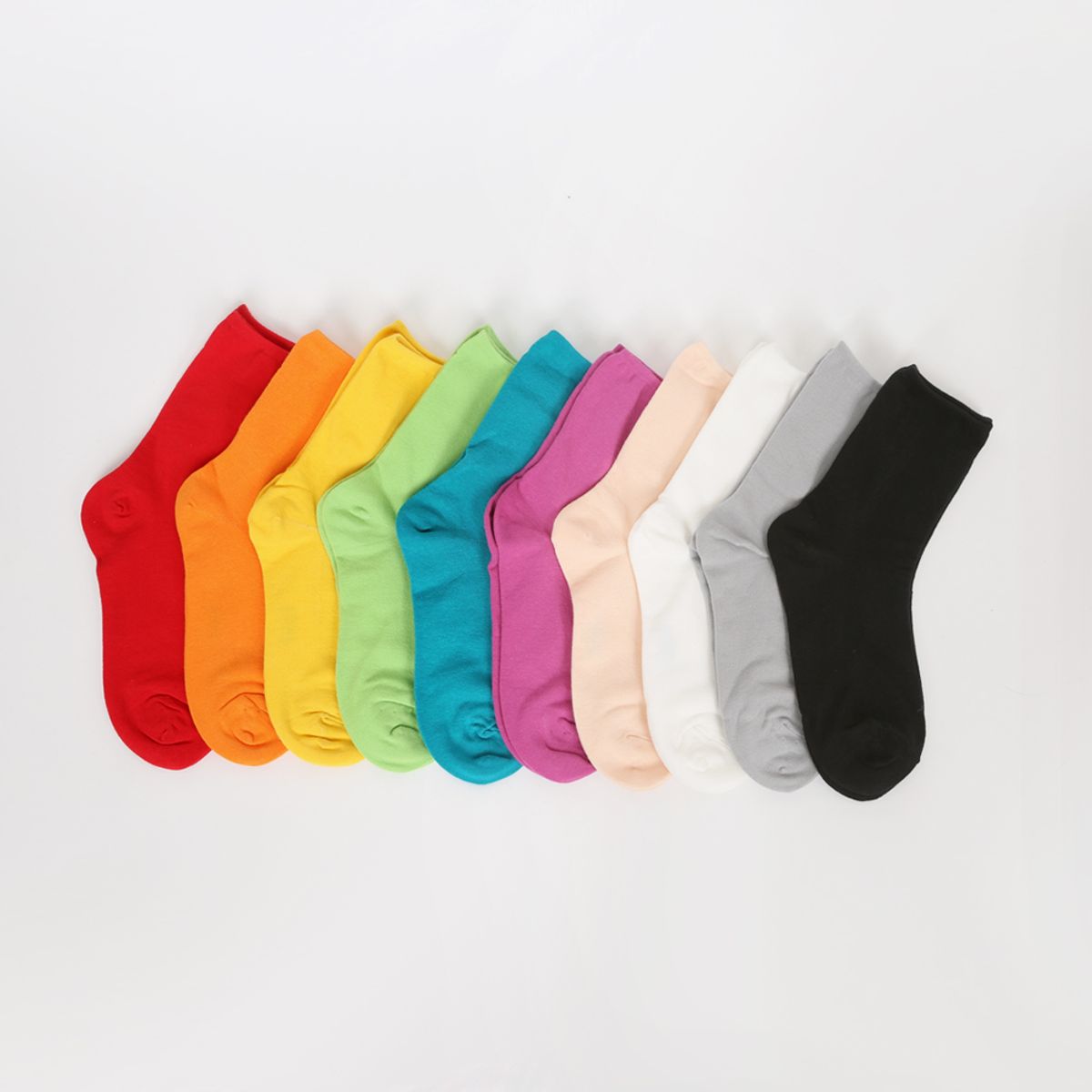 삭스에이(SOCKSA) [10PACK] 베이직 200N  컬러칩 무지 긴 양말