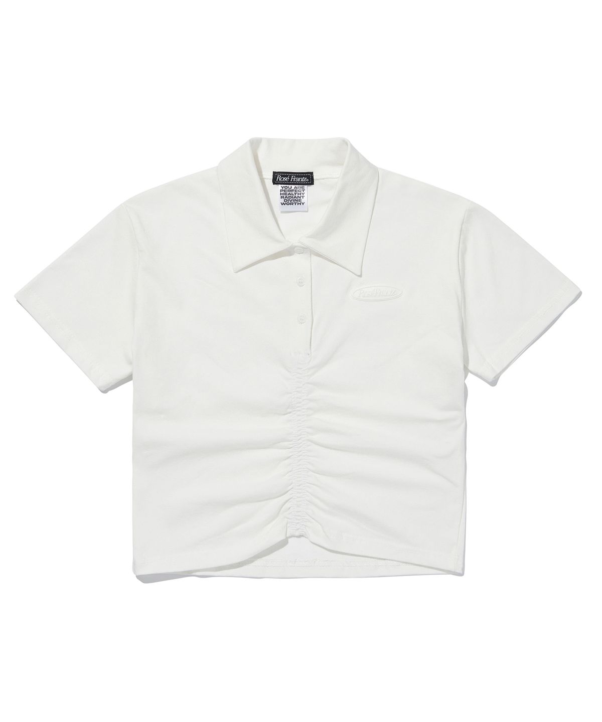 로제프란츠(ROSEFRANTZ) Callar Shirring Crop T-shirt [Ivory]
