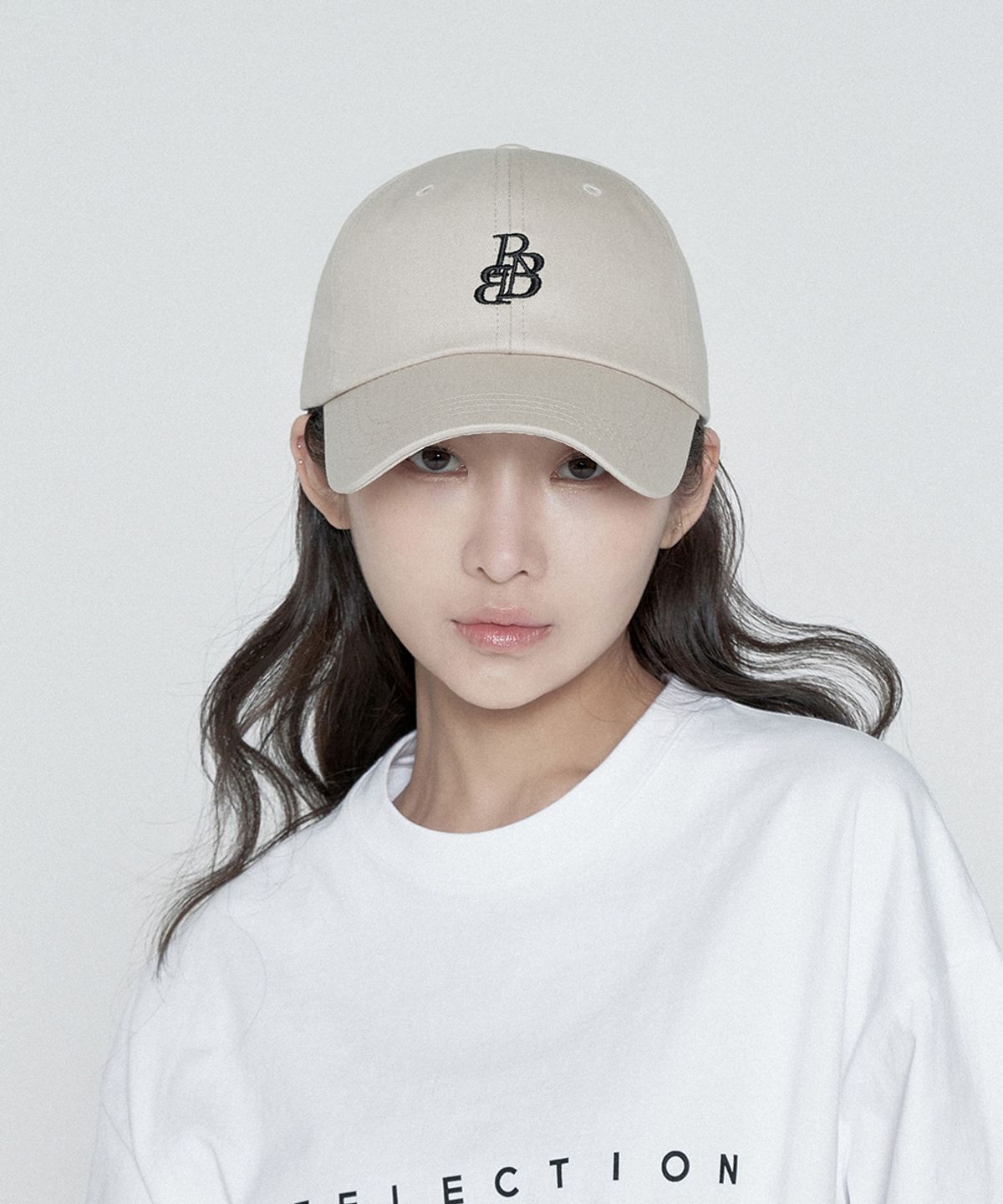 레인보우볼(RAINBOWBOWL) RBB 시그니처 스몰 로고 볼캡 베이지