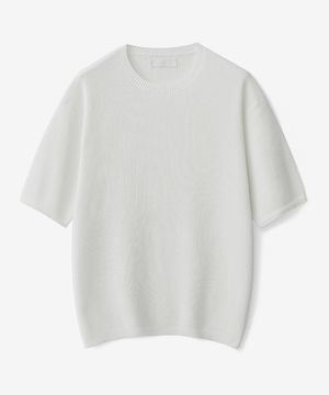 코튼모달 미니멀 와플 하프니트 [아이보리]