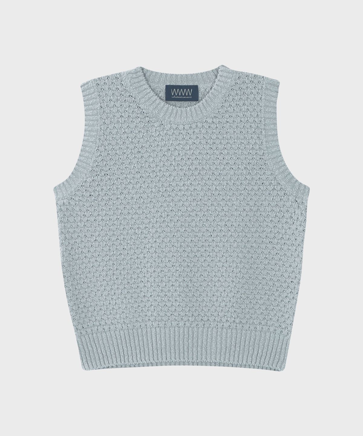 왓에버위원트(WHATEVERWEWANT) EMBOSSED SLEEVELESS KNIT [GRAY]