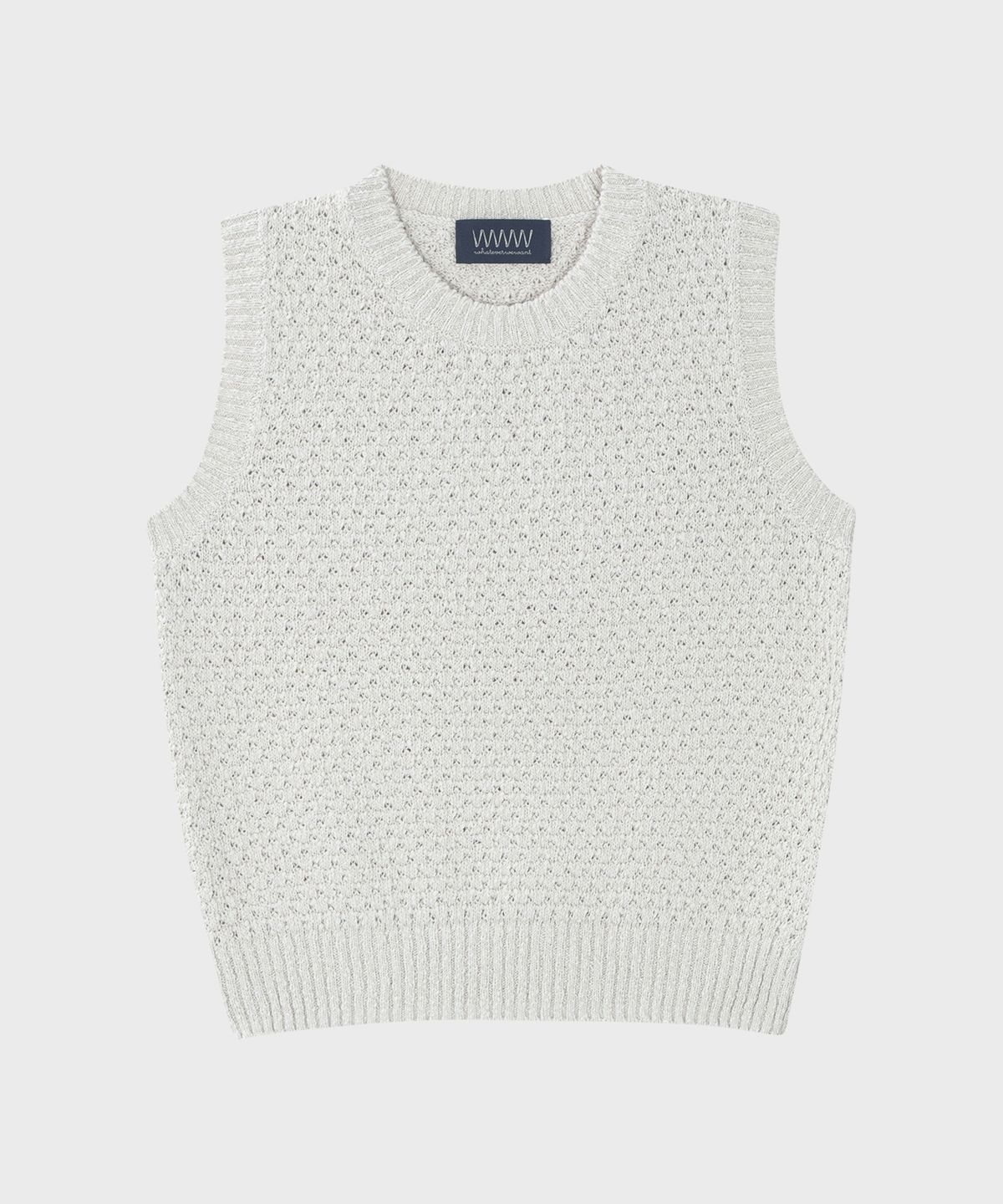 왓에버위원트(WHATEVERWEWANT) EMBOSSED SLEEVELESS KNIT [L.BEIGE]