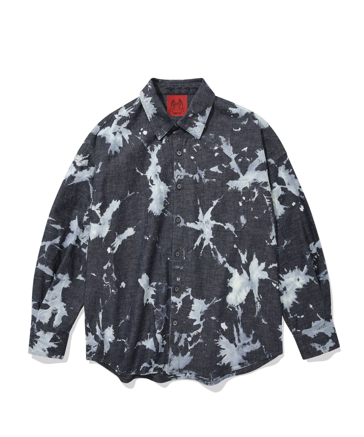 커넥트엑스(CONECTX) Hand Bleached Oversized Denim Shirt (dark ver.)