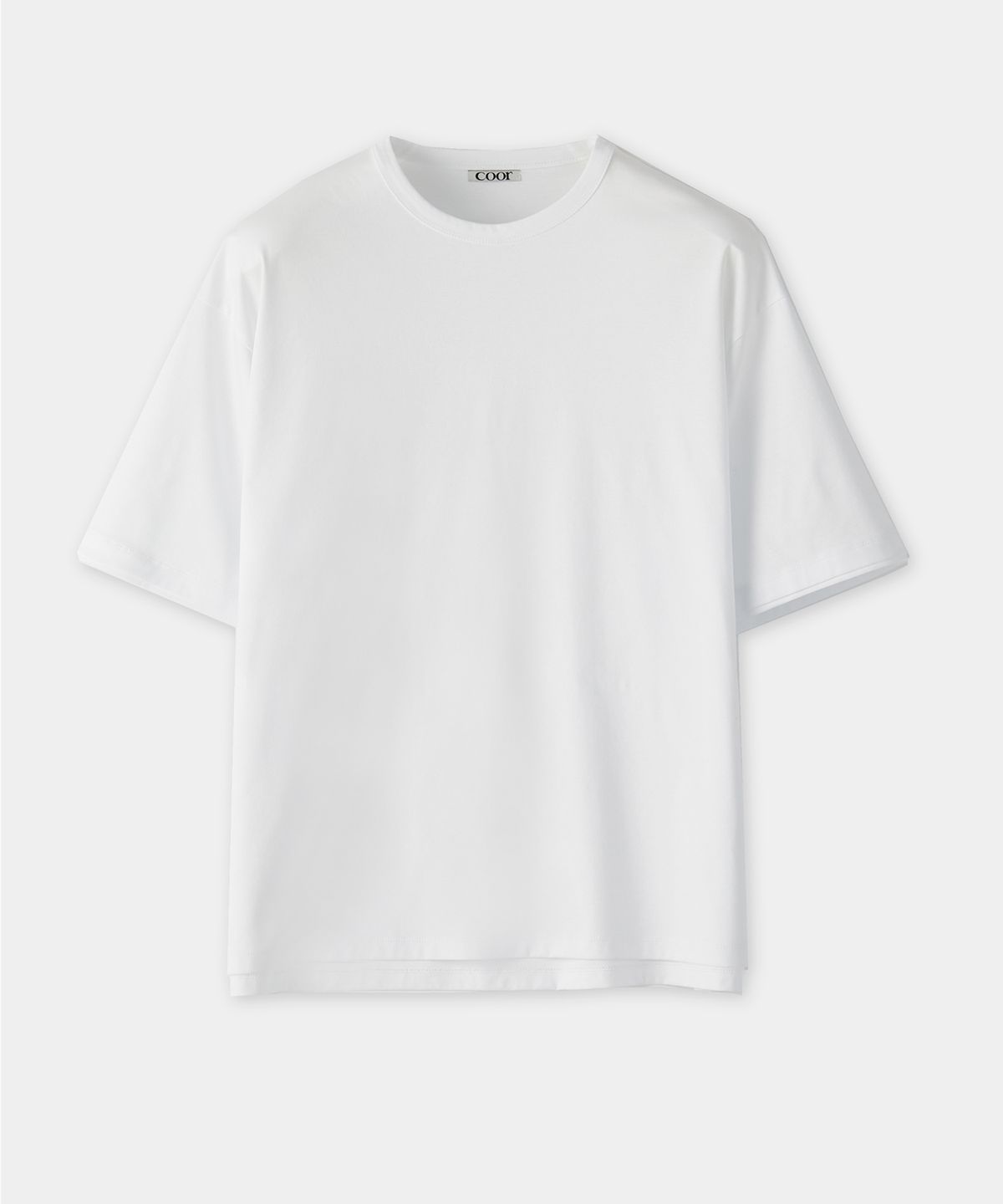 쿠어(COOR) 오버핏 레이어드 슬리브 티셔츠 (화이트)