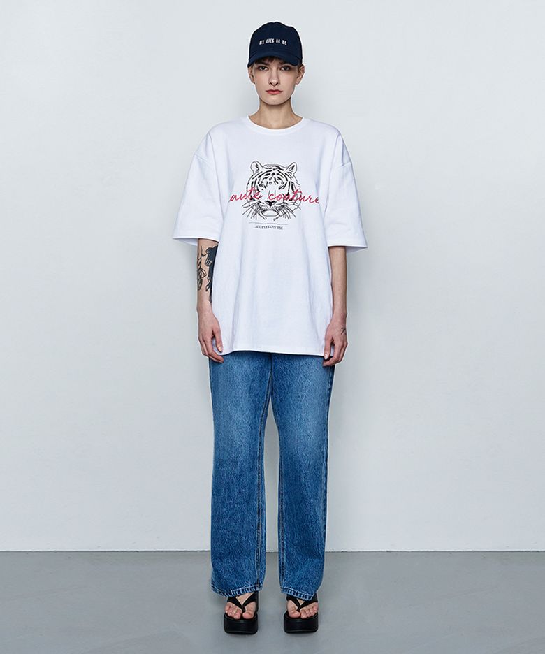로우 라이즈 데님 팬츠 블루