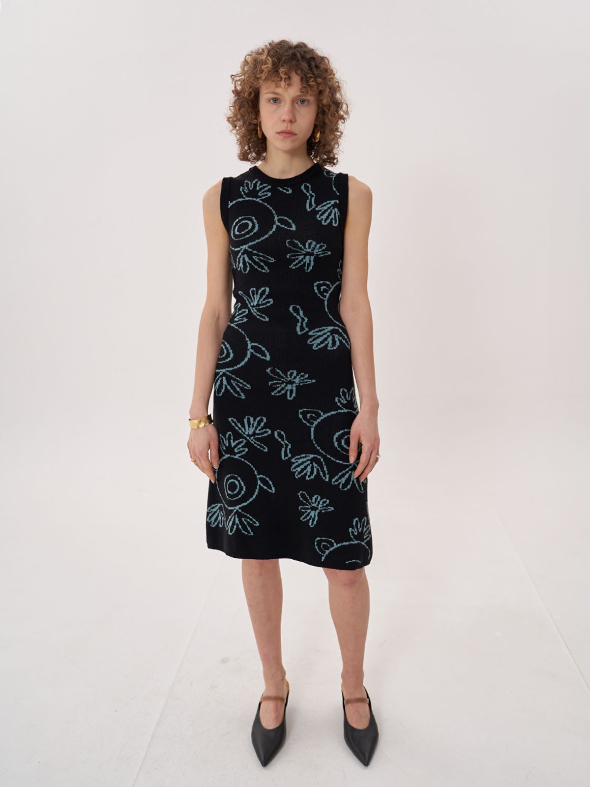 비먼(VIMUN) jacquard knit dress_black