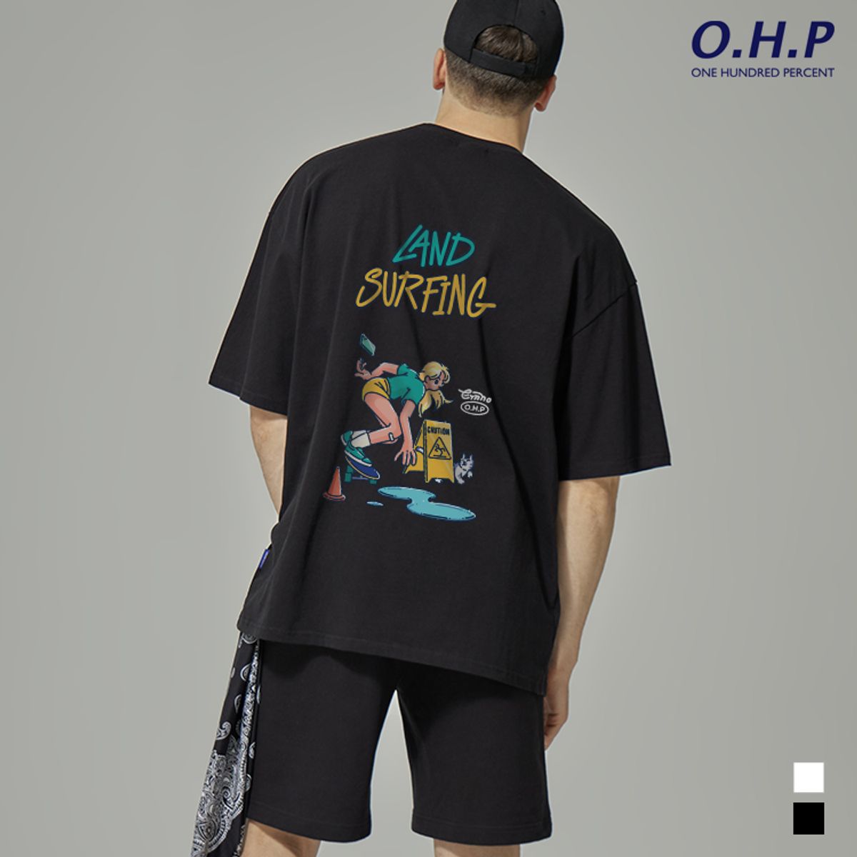 원헌드레드퍼센트(OHP) OHP X ERNHO b랜드서핑 오버사이즈 반팔티W