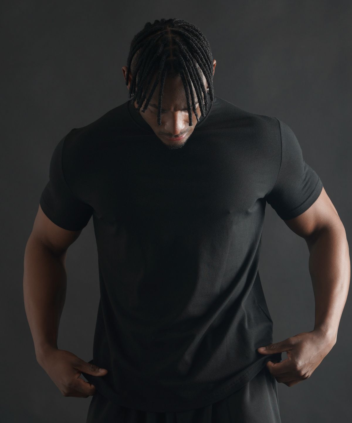 페르메논(PHERMENON) 머슬핏 무지 모달 반팔티 [블랙]