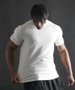 머슬핏 무지 모달 반팔티 [화이트]